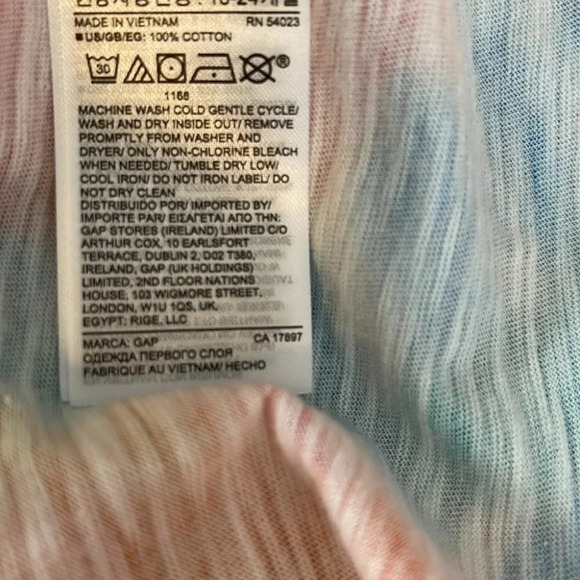 GAP NWT Boys Mango Orange Tie Dye Pocket Tank Top Contrast Trim Size 12-18m - Picture 5 of 6